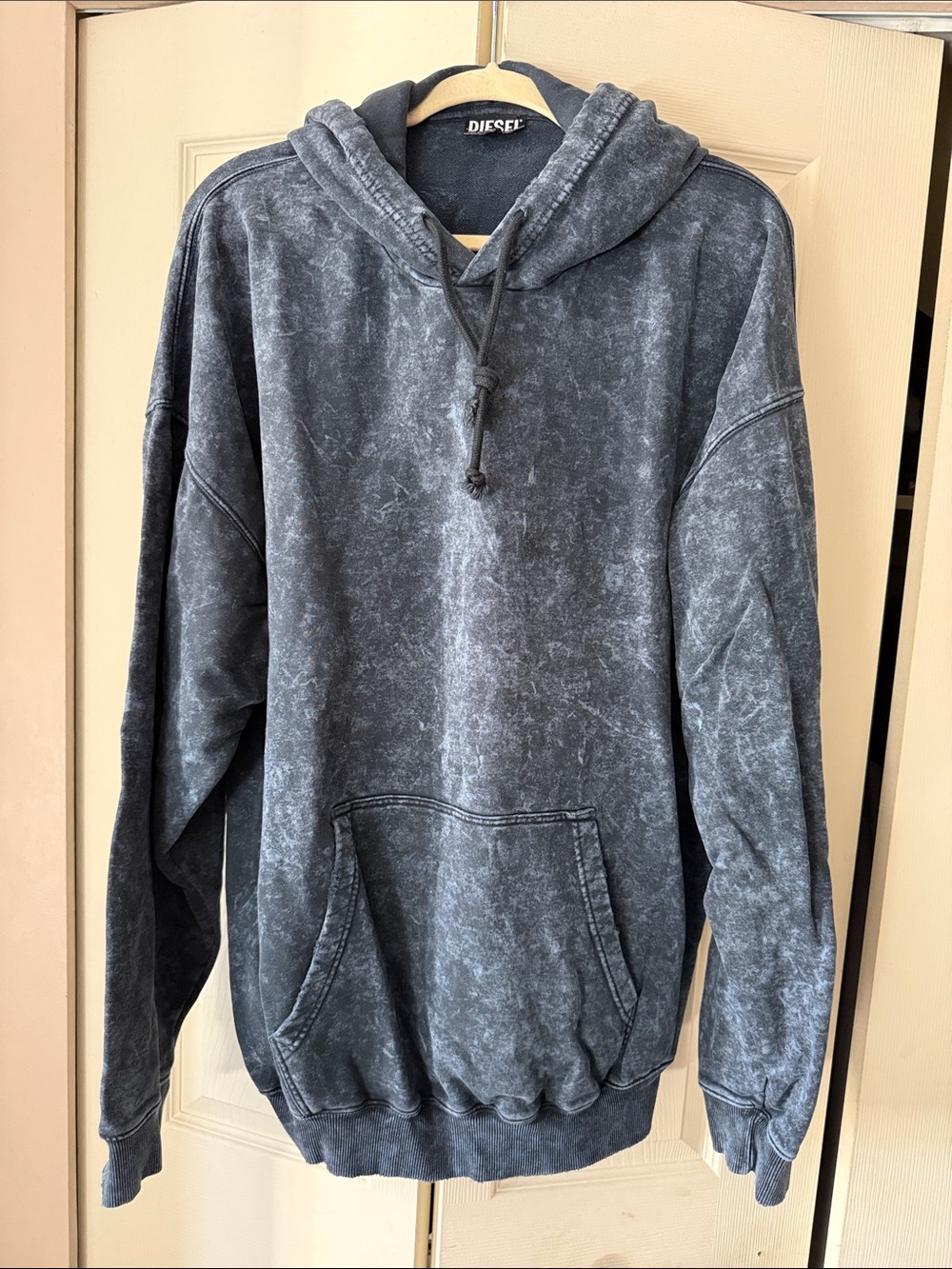 Diesel Washed Charcoal Gray Pullover Hoodie